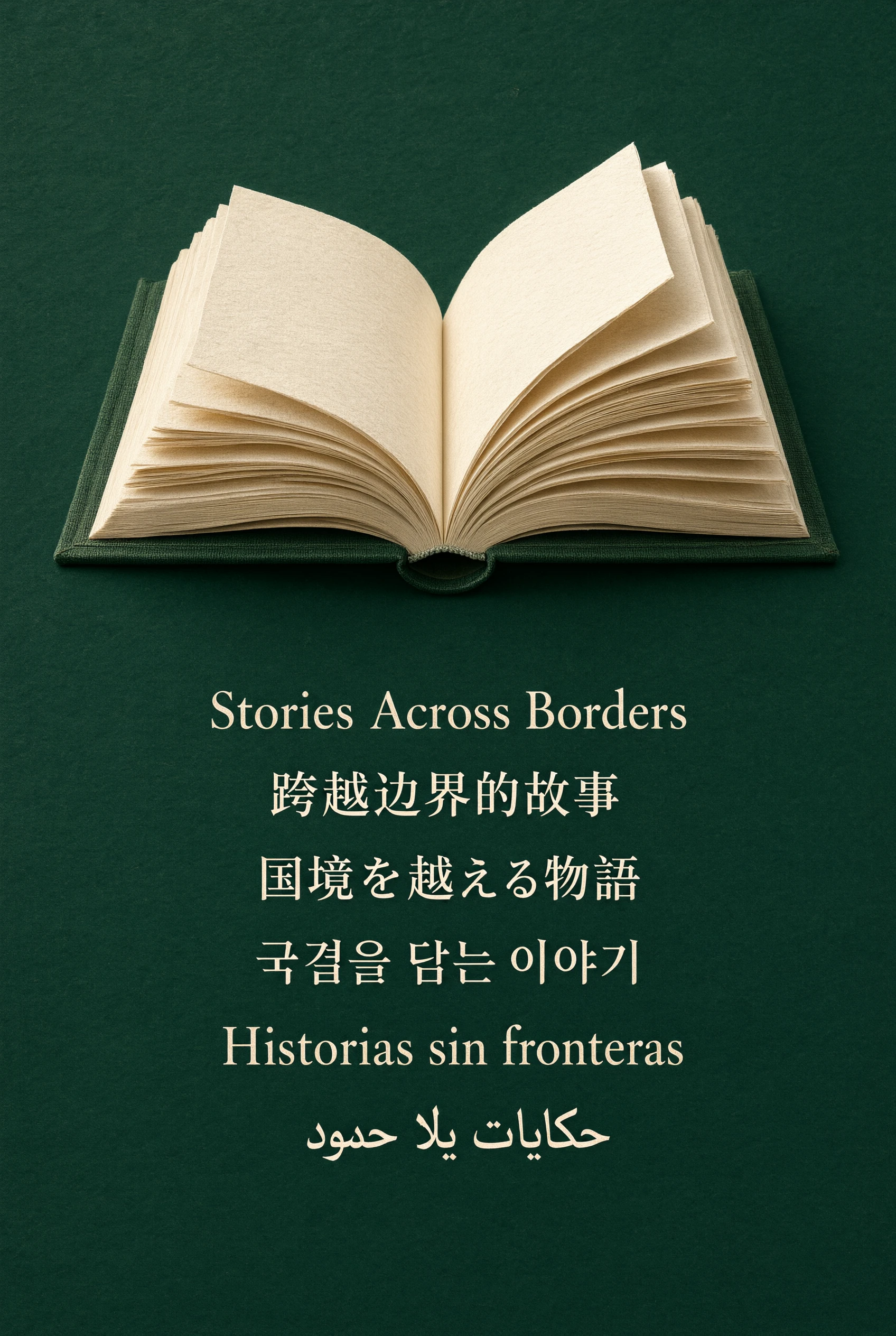 Qwen Image 3 bookstore poster with English, Chinese, Japanese, Korean, Spanish, and Arabic lines